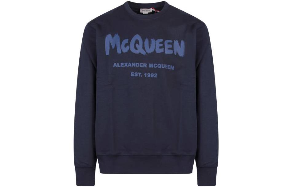 

Толстовка с принтом логотипа граффити Alexander McQueen, синий