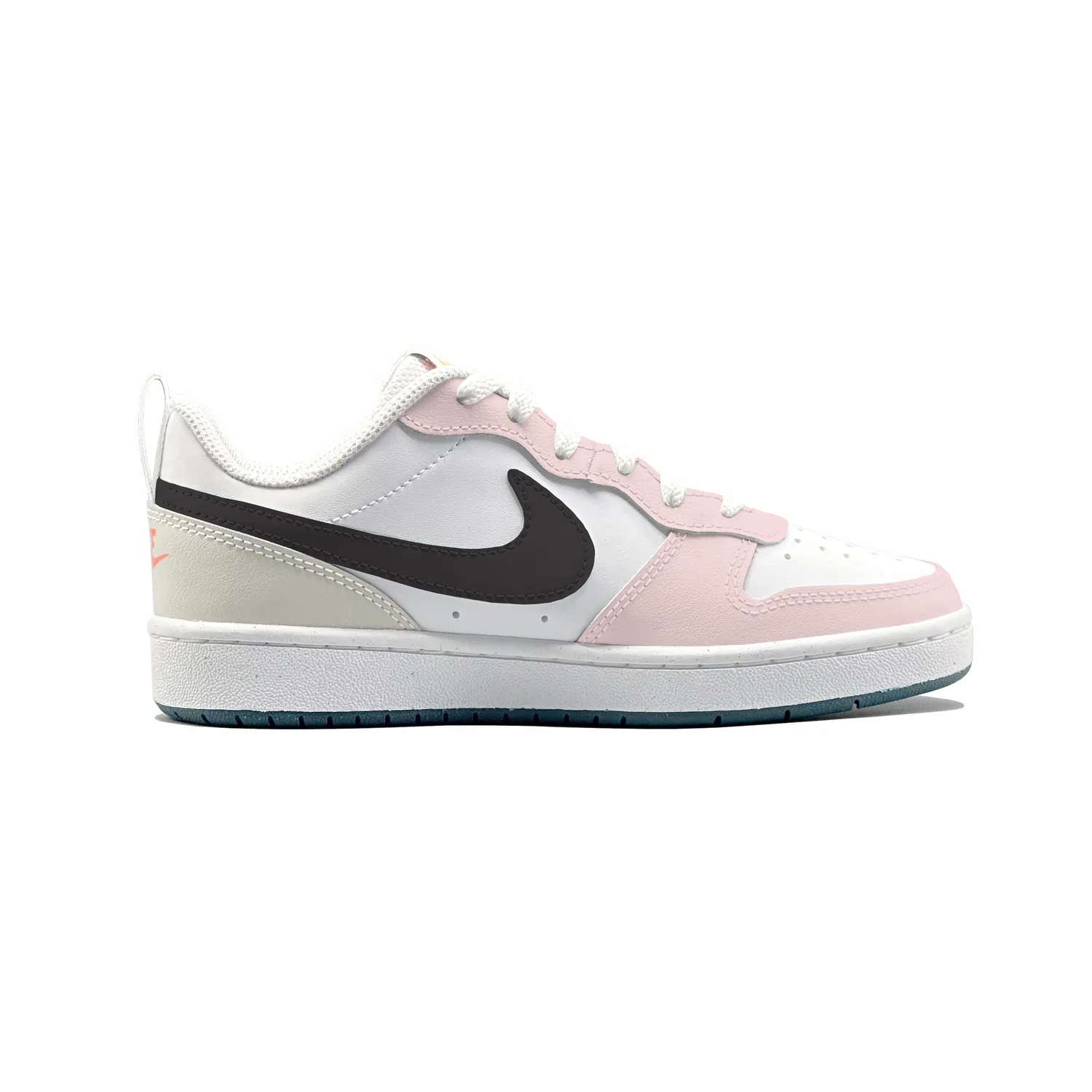 Кроссовки Court Borough 2 Pink Mist White Peach из синтетической кожи и кожи, нескользящие, с амортизацией, износостойкие Nike — фото 3