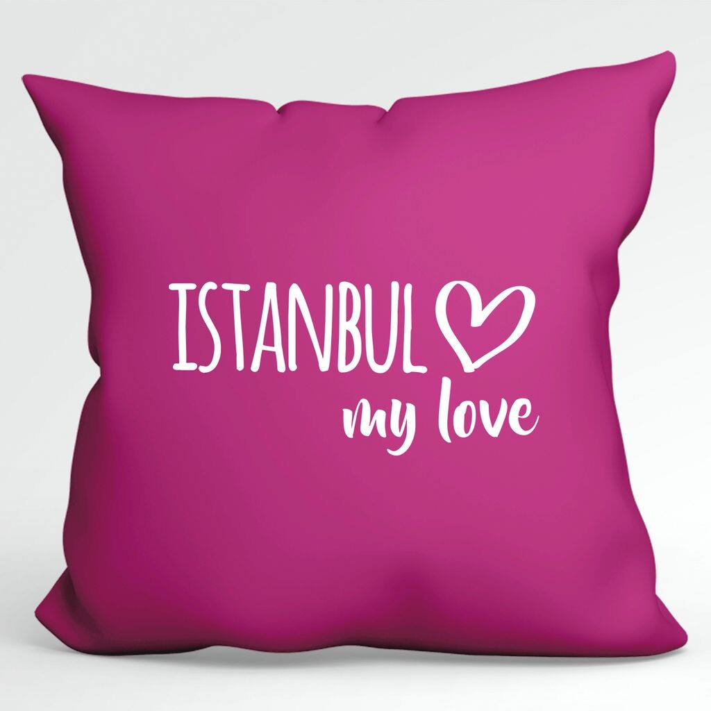 

Подушка Huuraa Istanbul my love декоративная наволочка без наполнителя размер 40x40см цвета фуксии для всех любителей Стамбула, Турция, идея подарка для друзей и семьи Hellweg Druckerei