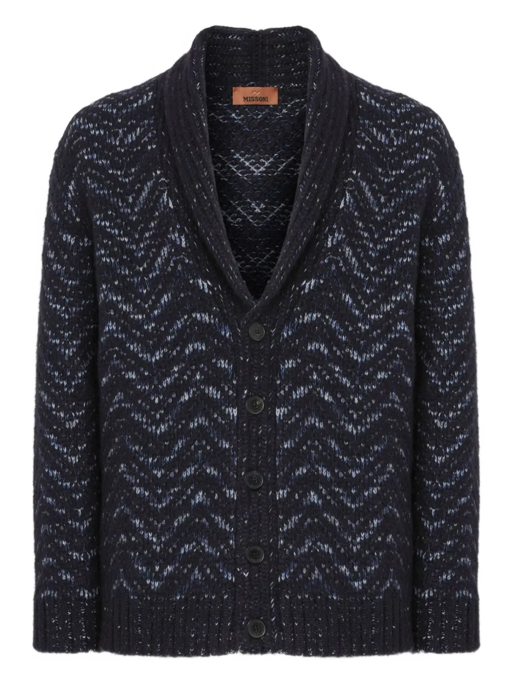 

Кардиган с шалевым воротником и волнистым узором Missoni, синий