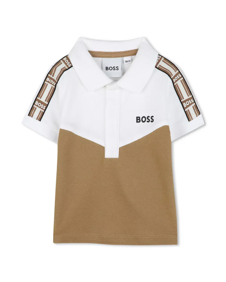 

Белая рубашка-поло с короткими рукавами для мальчика BOSS Kidswear, белый