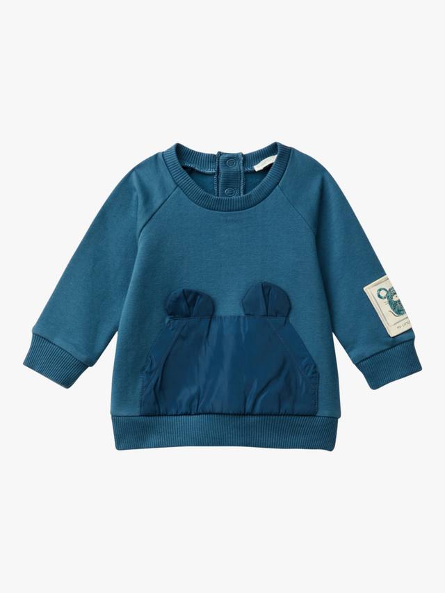 

Толстовка с вышивкой для маленьких животных Benetton, цвет Night Blue
