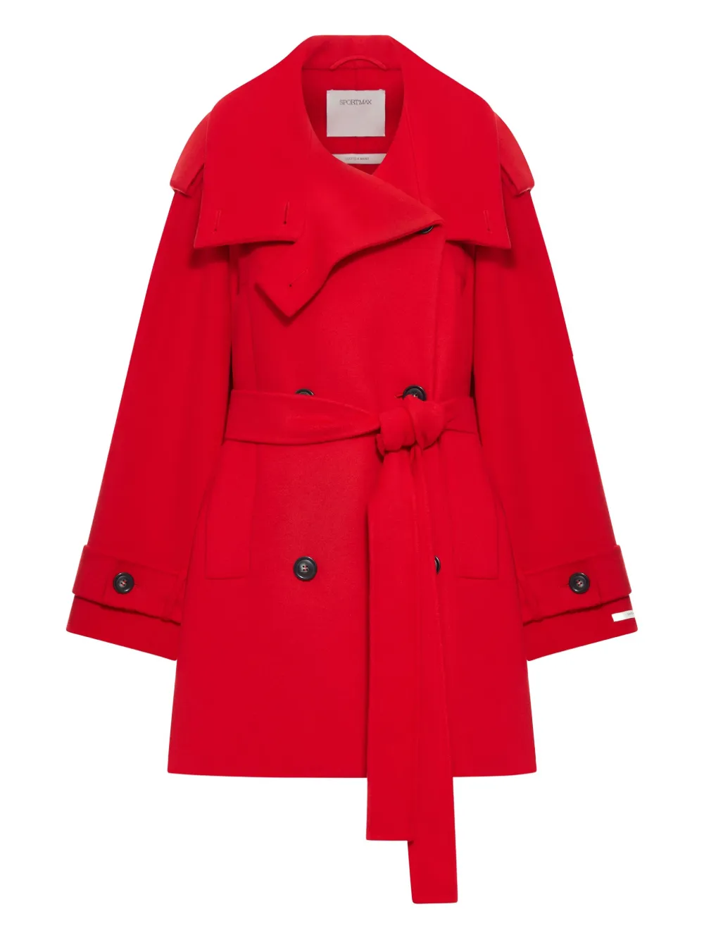 

Двубортный тренч с поясом SPORTMAX, красный