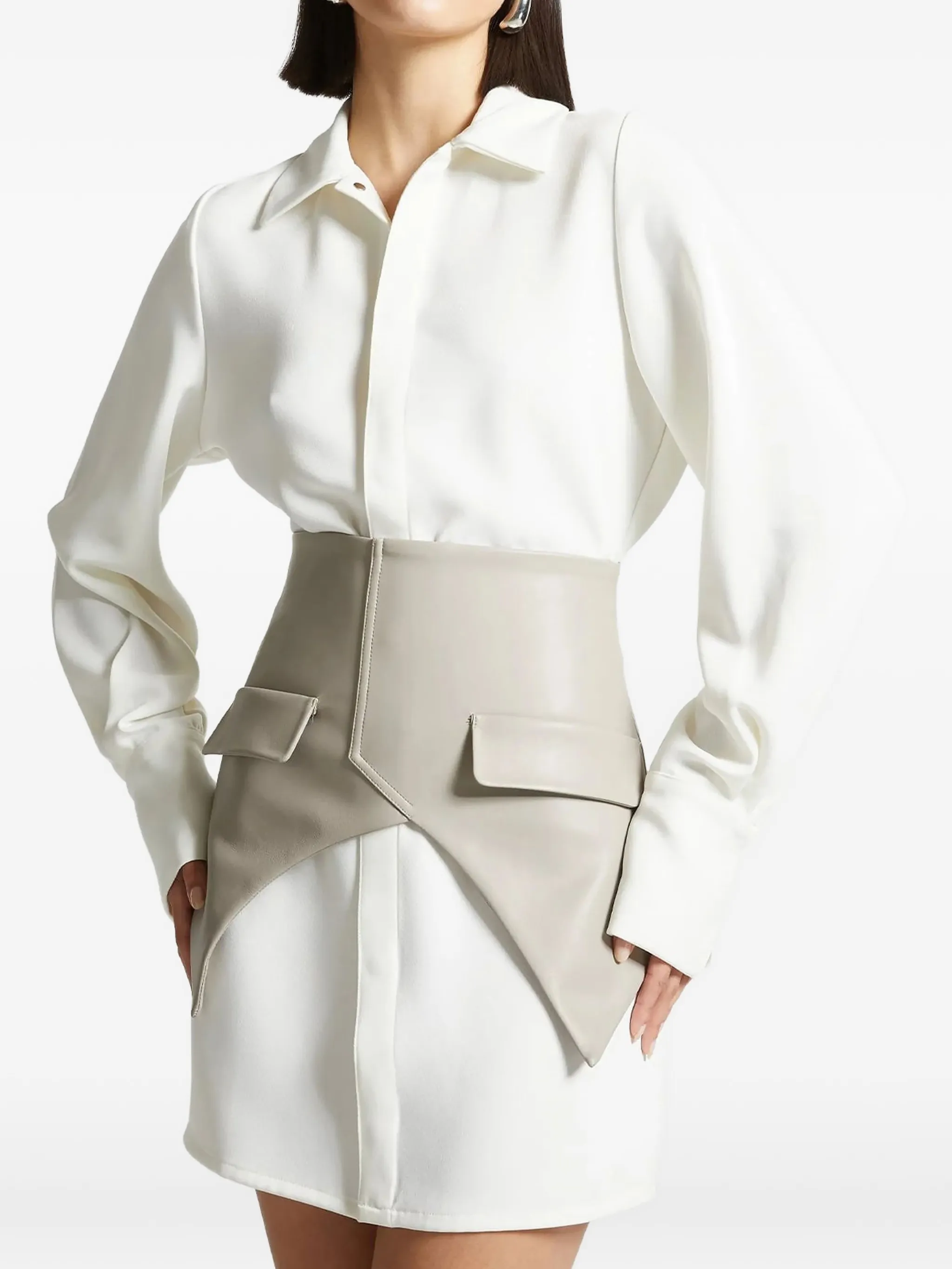 

Платье-рубашка с корсетом Manière De Voir, белый