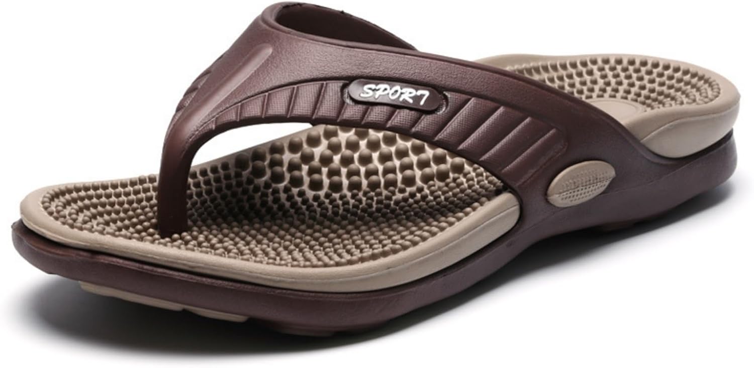 

Удобные женские и мужские шлепанцы с открытым носком, спортивные ортопедические сандалии при плантарном фасциите, с ортопедической подушкой, легкие шлепанцы для ходьбы, летние пляжные комфортные сандалии Kvotuu, коричневый