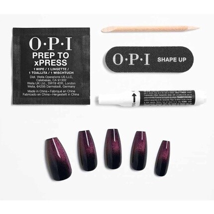 XPRESS/ON Press On Nails & Cuticle Oil 30 шт. Многоразовые накладные ногти со сроком носки до 14 дней. Глубоко питательный гель для салонного маникюра. Темный лак для ногтей. Ночной смахиватель. OPI — фото 3