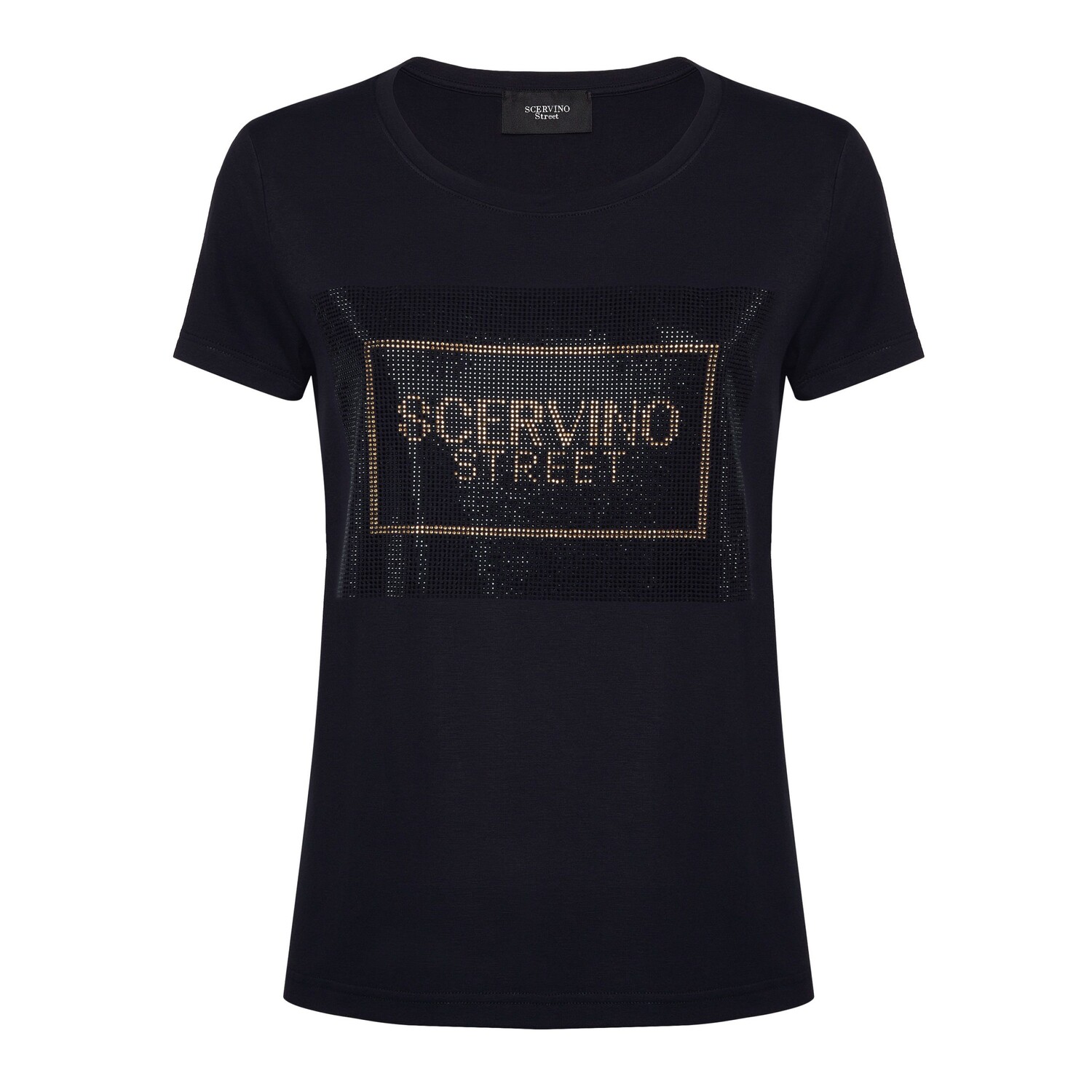

Синяя хлопковая женская футболка Ermanno Scervino