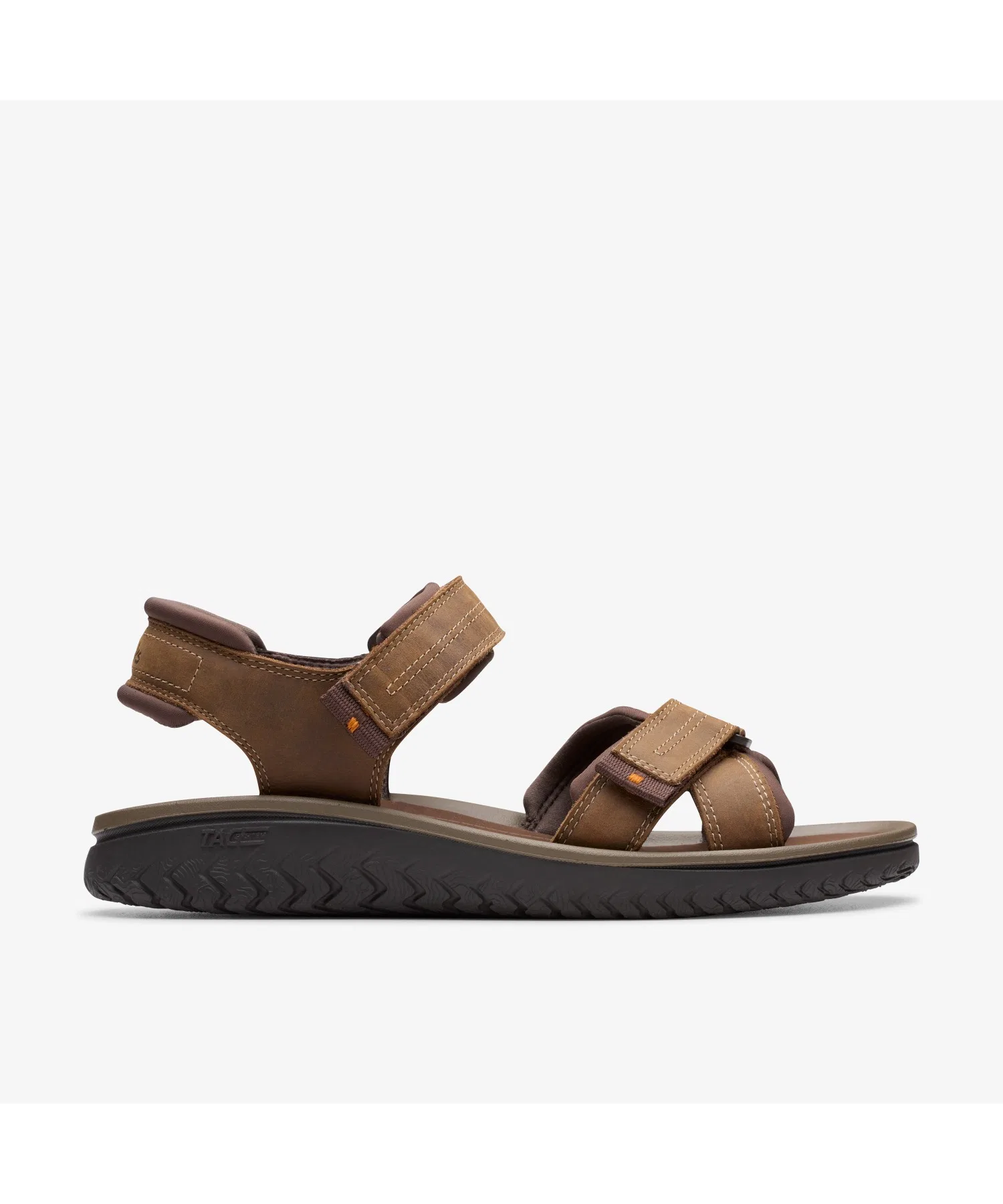 Мужские сандалии из натуральной кожи Clarks Wesley Shore коричневые
