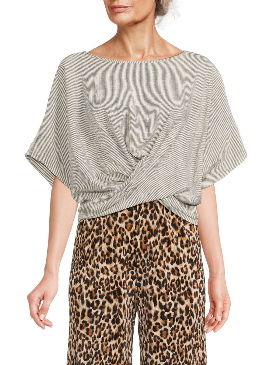 

Полосатый укороченный топ Crossover Renee C., белый/черный