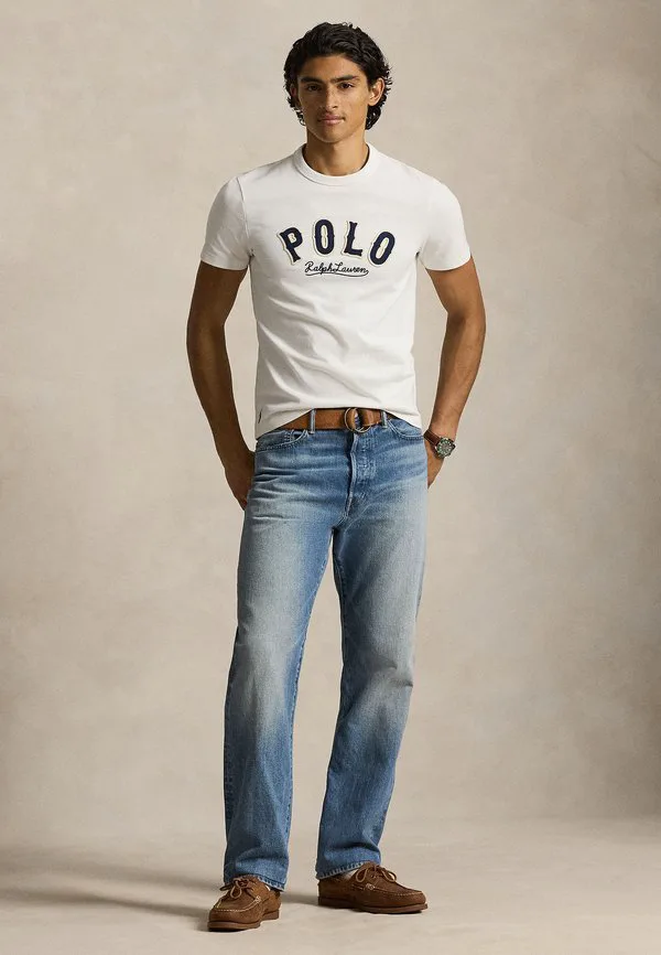 Футболка приталенного кроя с принтом логотипа в западном стиле. Polo Ralph Lauren, Deckwash White — фото 2
