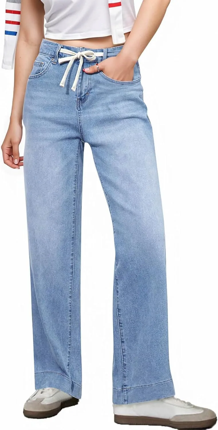 

Женские джинсы Wide Leg с высокой посадкой и эластичным поясом Slakkenreis