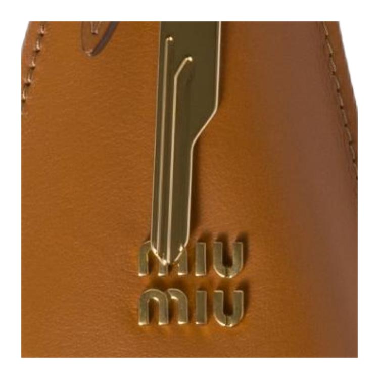 MIU MIU Кожаный брелок для сумки Cocoa Brown, Cocoa Brown — фото 3