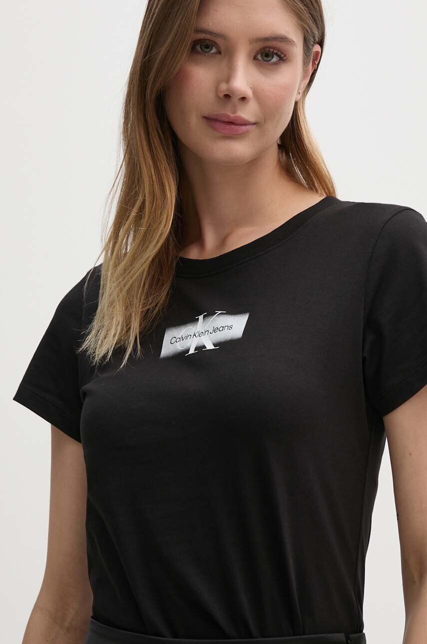 

Хлопковая футболка Calvin Klein Jeans, черный