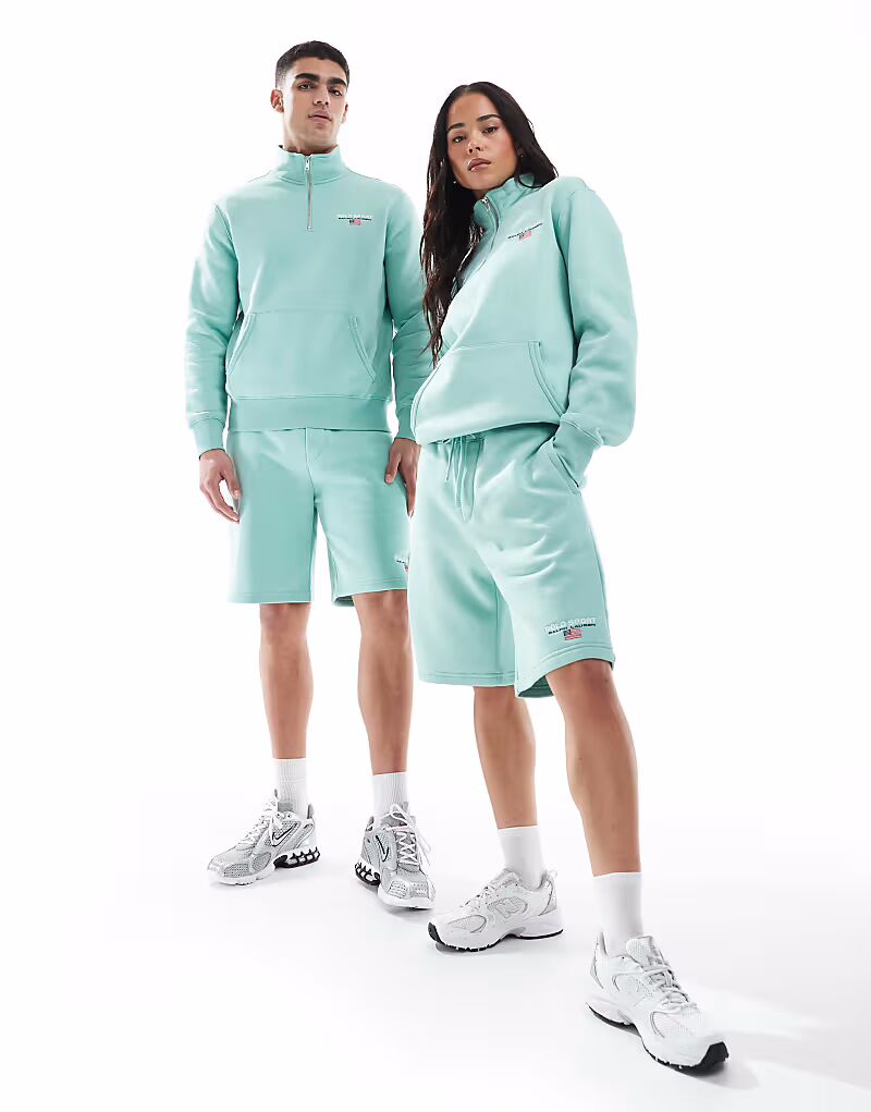 

Спортивные шорты Polo Ralph Lauren Sport capsule унисекс с маленьким логотипом светло-зеленого цвета CO-ORD