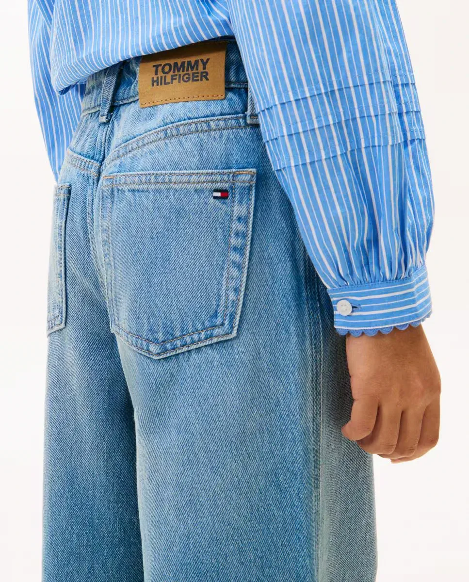 Джинсы для девочки Mabel широкие Tommy Hilfiger, синий — фото 4