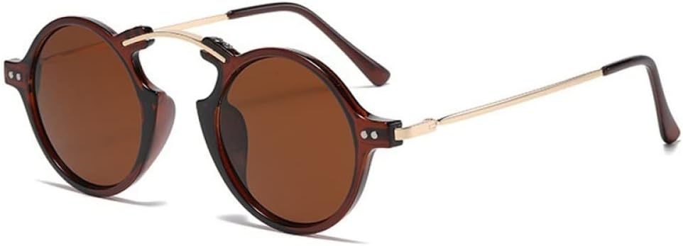 

маленькие круглые солнцезащитные очки для женщин, солнцезащитные очки с градиентным переходом для мужчин, винтажные очки из сплава, защита от ультрафиолета UV400 LANGSER, Tea Tea