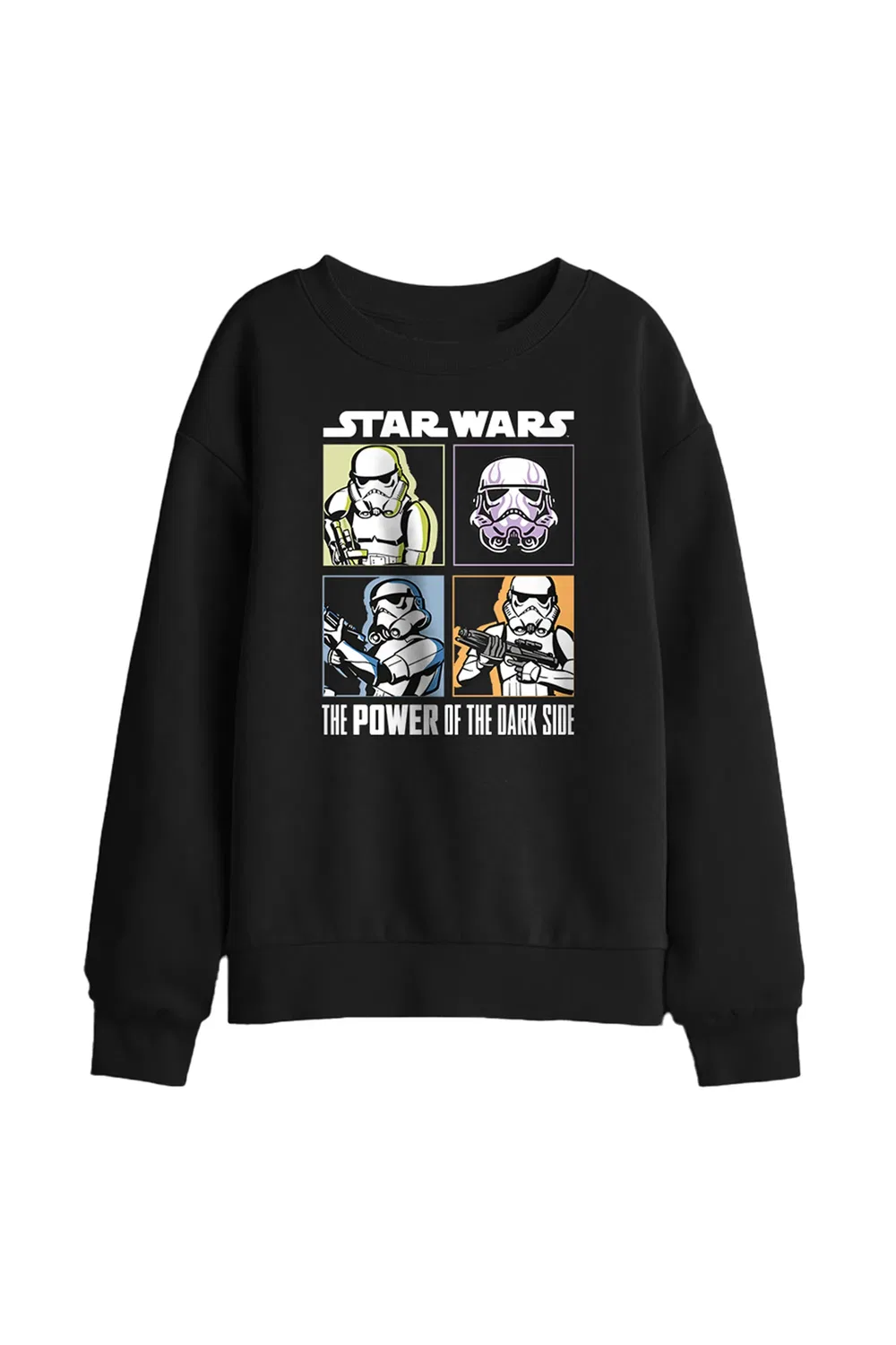 Детский свитшот с принтом Star Wars, черный, черный