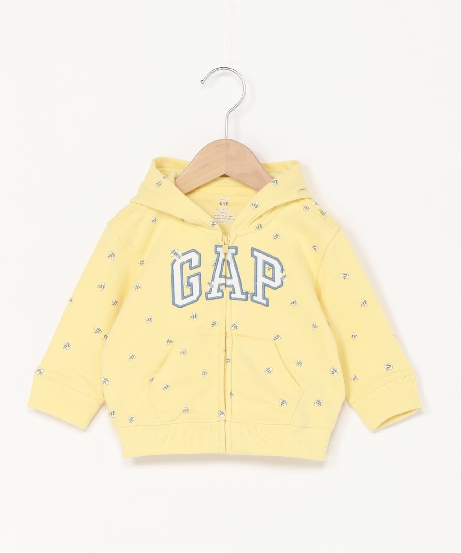 (K) Винтажная мягкая махровая толстовка на молнии с логотипом GAP (детская), SPRING_YELLOW — фото 3