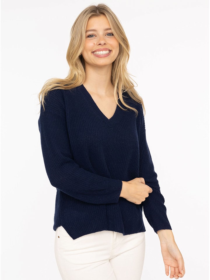 

Кашемировый свитер темно-синего цвета Zwillingsherz