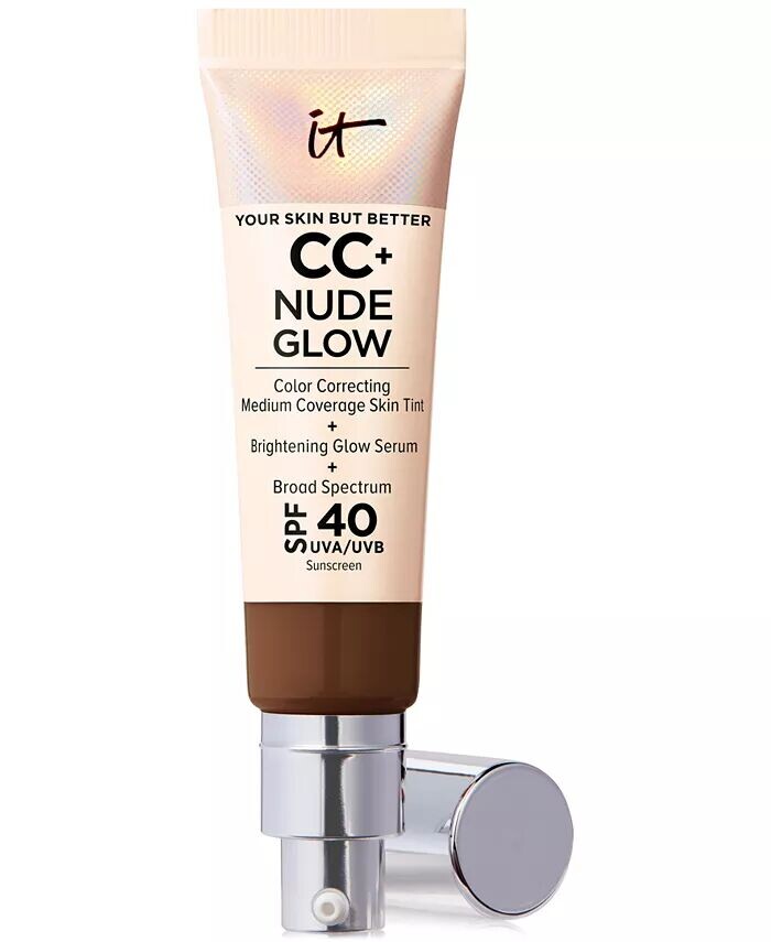 

Легкая тональная основа CC+ Nude Glow + сыворотка для сияния SPF 40 It Cosmetics, цвет Deep Honey