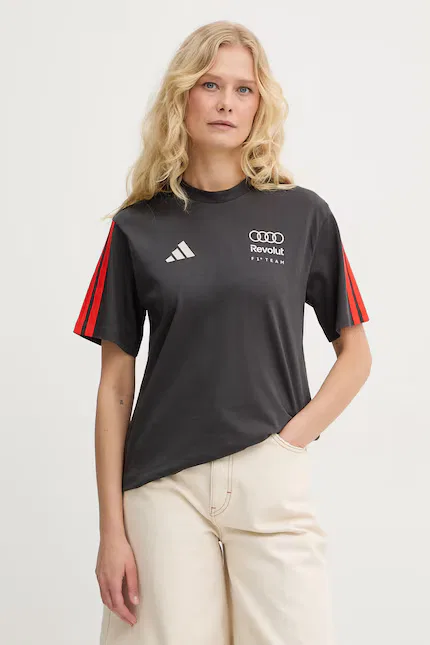 Футболка с коротким рукавом принт Adidas, серый