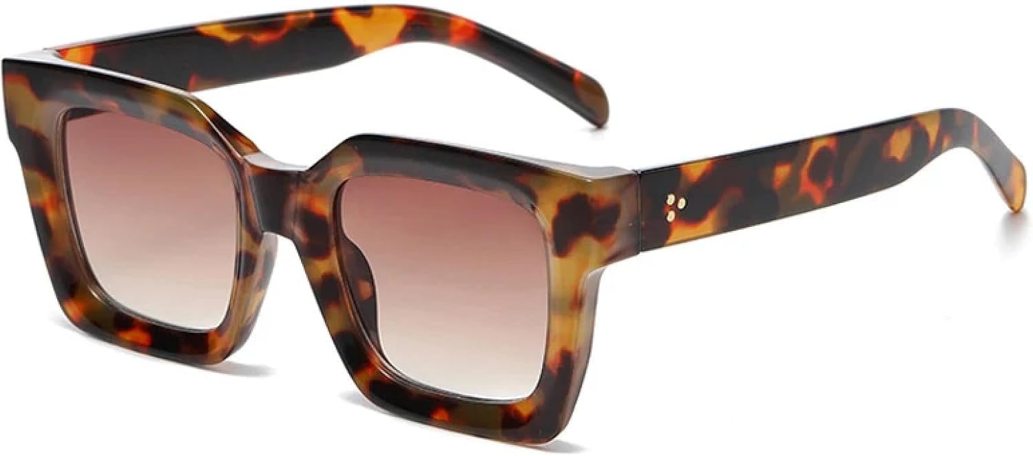 

Солнцезащитные очки с защитой от УФ-излучения UV400 | Заклепки, для мужчин и женщин, с градиентным покрытием, для занятий спортом на открытом воздухе и вождения DSVIGF, Leopard Tea Gradient