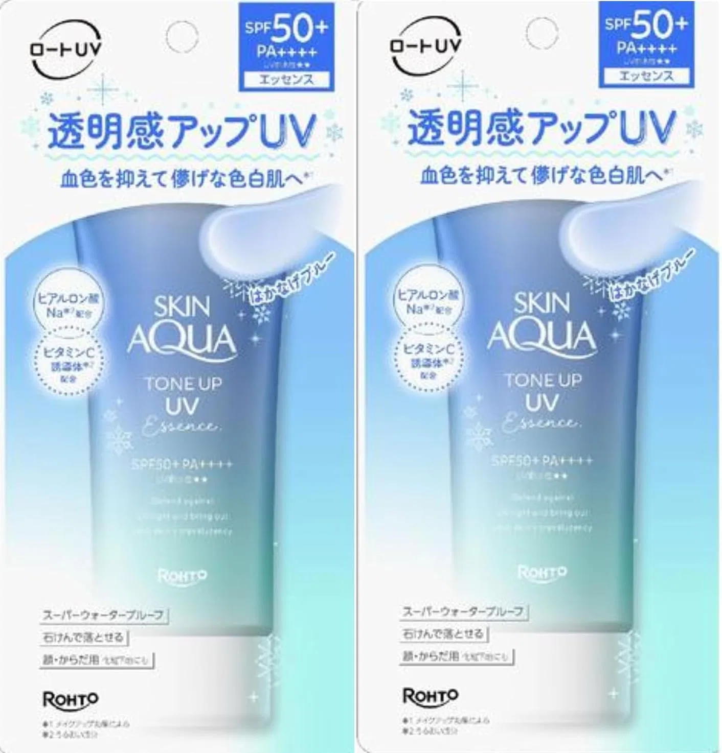 Солнцезащитный гель Skin Aqua Tone Up UV Essence Blue SPF 50+ PA++++, 80 г, 2 шт