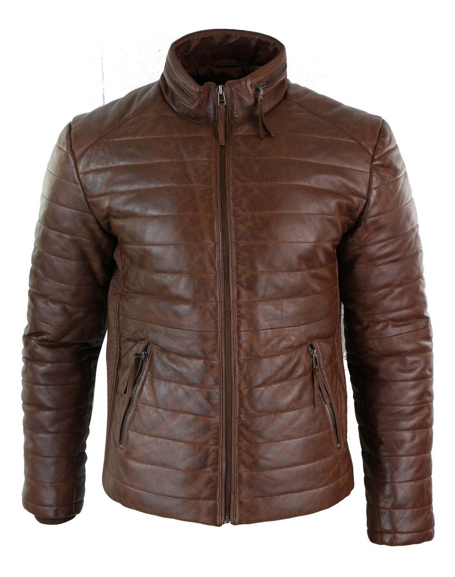

Стеганая куртка из натуральной кожи TruClothing, цвет timber