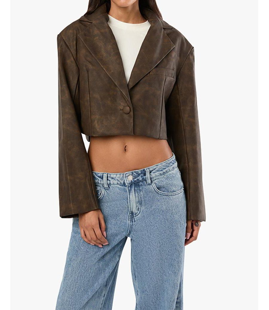 

Женский укороченный блейзер Patina WeWoreWhat, Brown