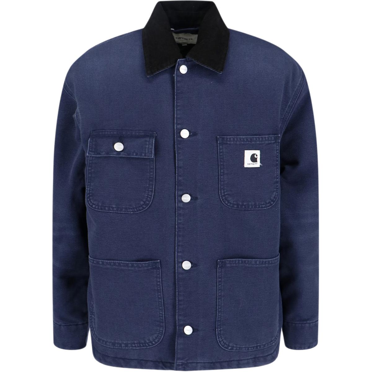 

Пальто из органического хлопка с вельветовым воротником Carhartt Wip, синий