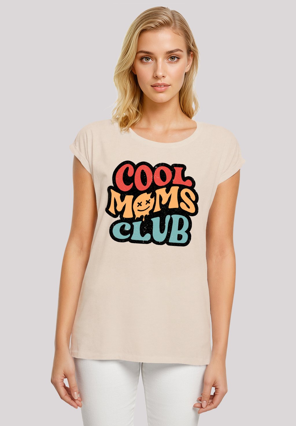 

Футболка с принтом COOLER MOMS CLUB MUTTERTAG RETRO VIBE F4NT4STIC, песочный