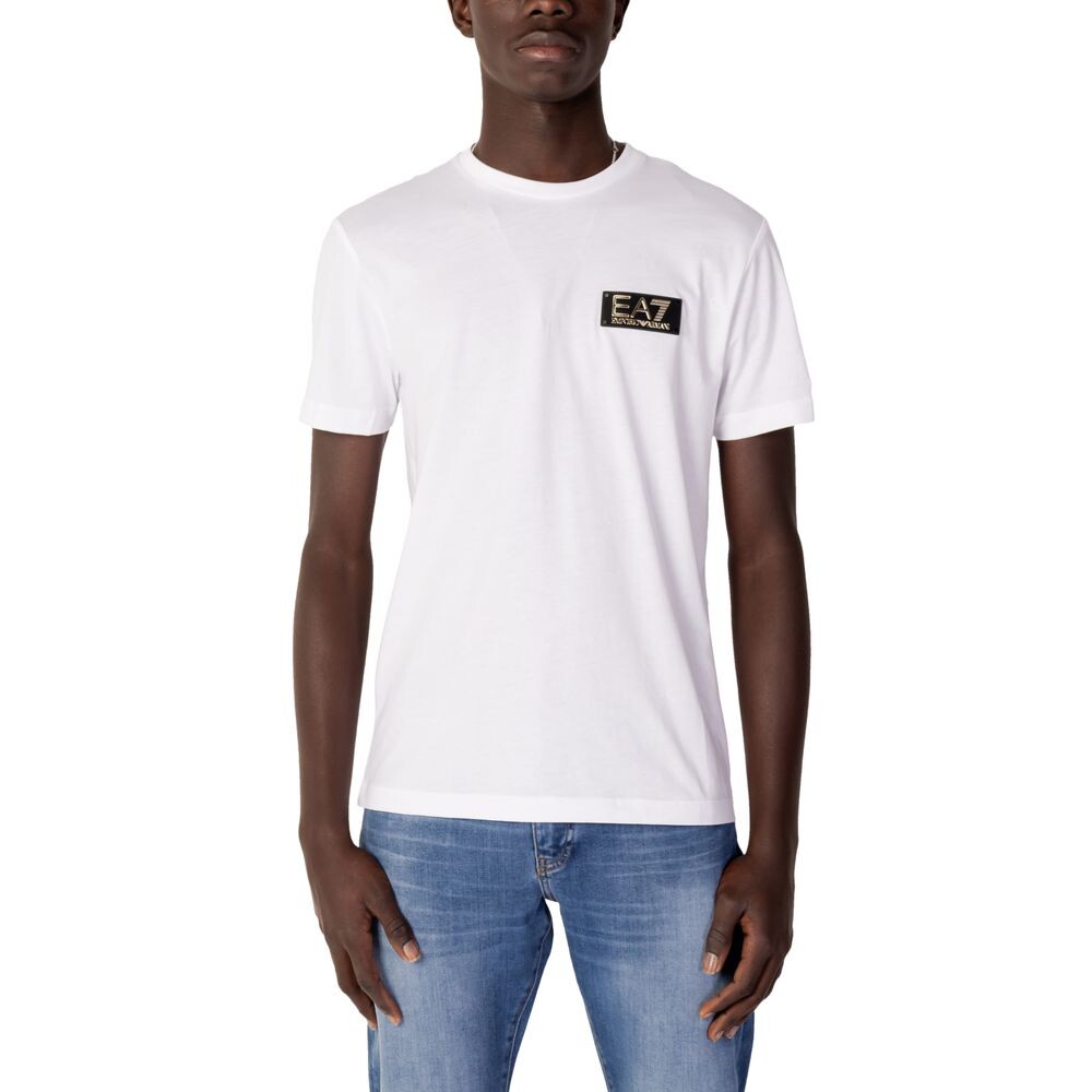 

Белая хлопковая футболка Armani EA7 Emporio