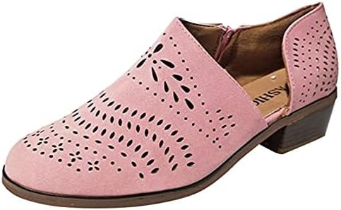 

Женские ботильоны Hbeylia, бохо стиль, круглый носок, с вырезами, модель на каблуке средней высоты, слипоны, ботинки до щиколотки, обувь для прогулок, женские, бохо, пляжные и туристические сандалии, розовый