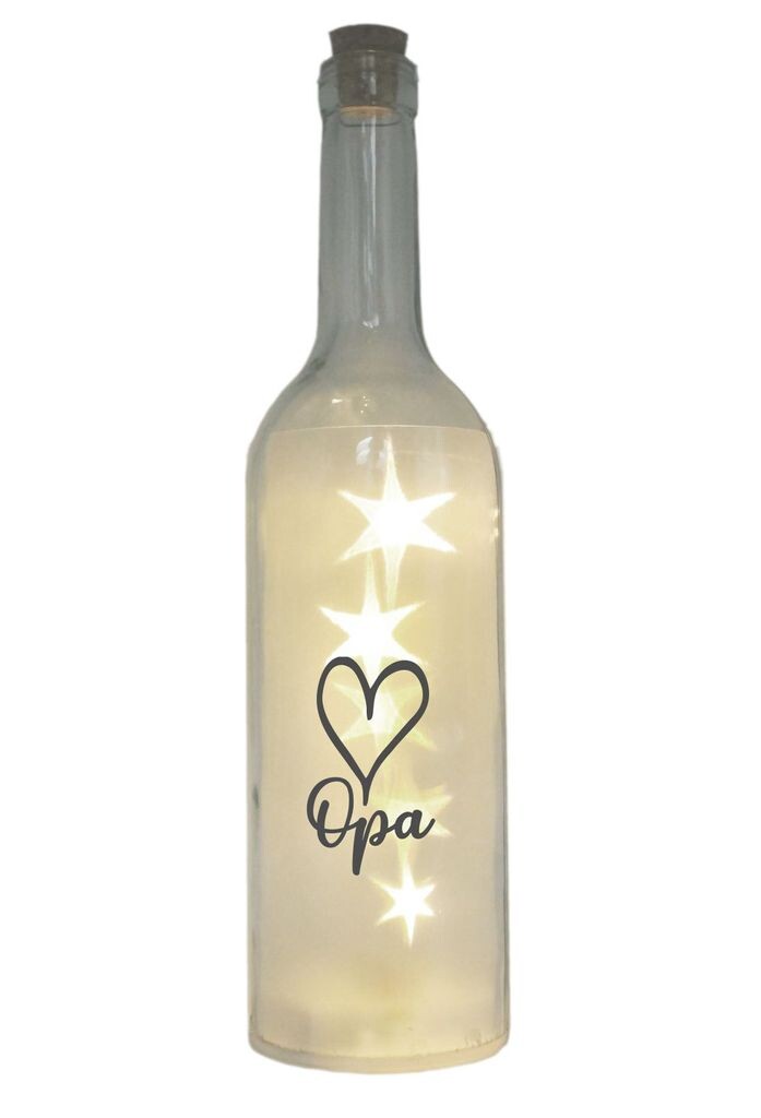 

Светодиодная бутылка с мотивом, сердце дедушки, серая, 29см, лампа-подсветка для бутылки с надписью WB wohn trends, серый