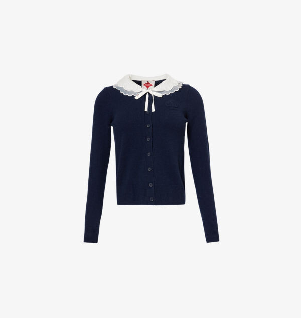 

Reformation x креветки queenie кашемировый вязаный кардиган Reformation, синий