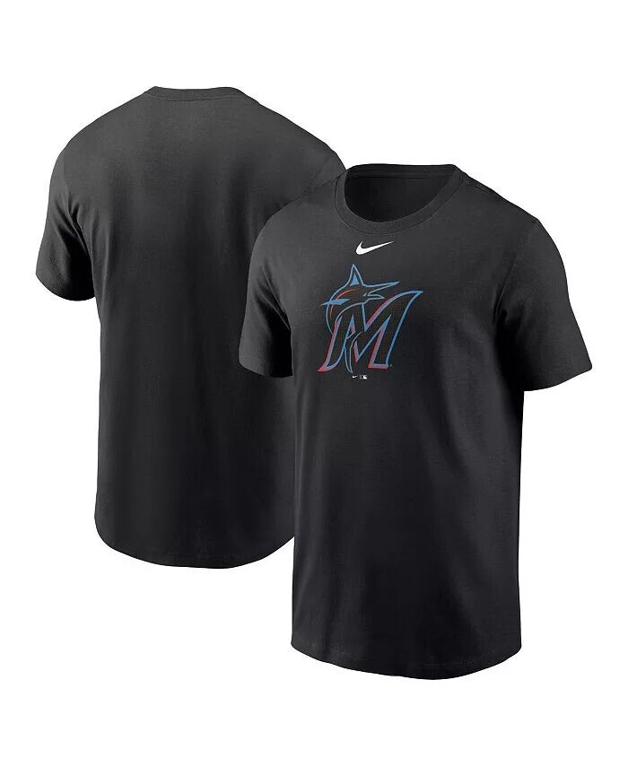 

Мужская черная футболка Miami Marlins Fuse Logo Nike