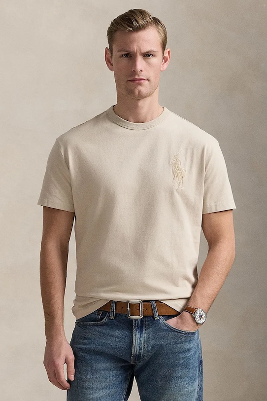

Хлопковая футболка Polo Ralph Lauren, серый