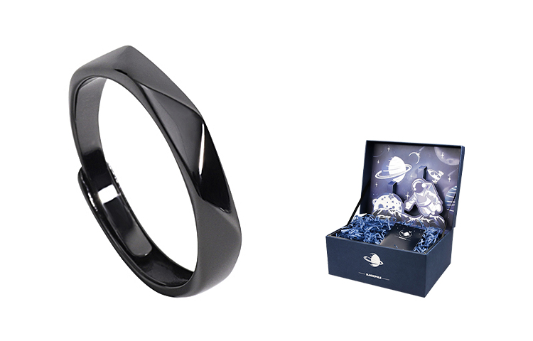 

MAGICPOLE Кольца из 925 стерлингового серебра мужские Silver/Black