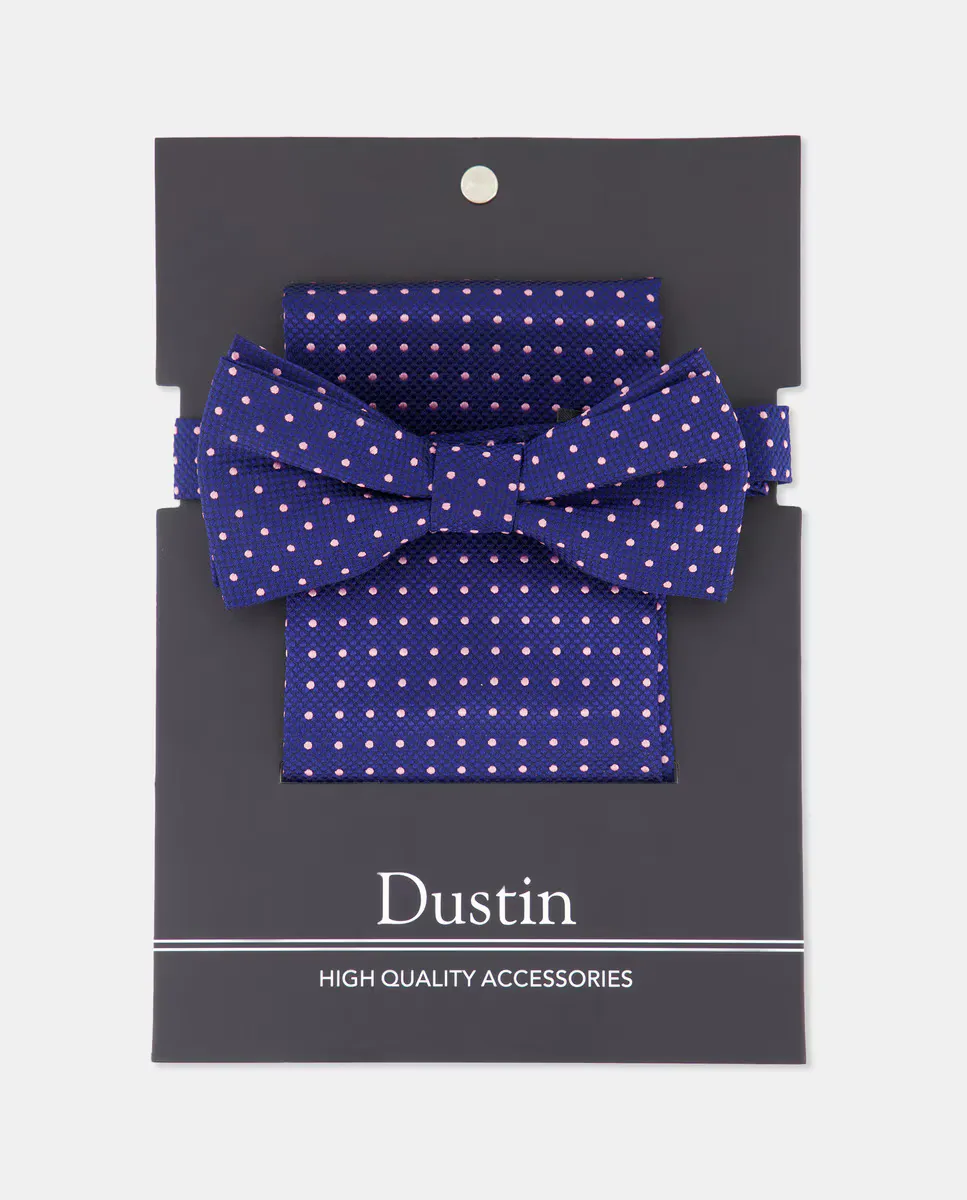 

Комплект из галстука-бабочки и носового платка Dustin, синий