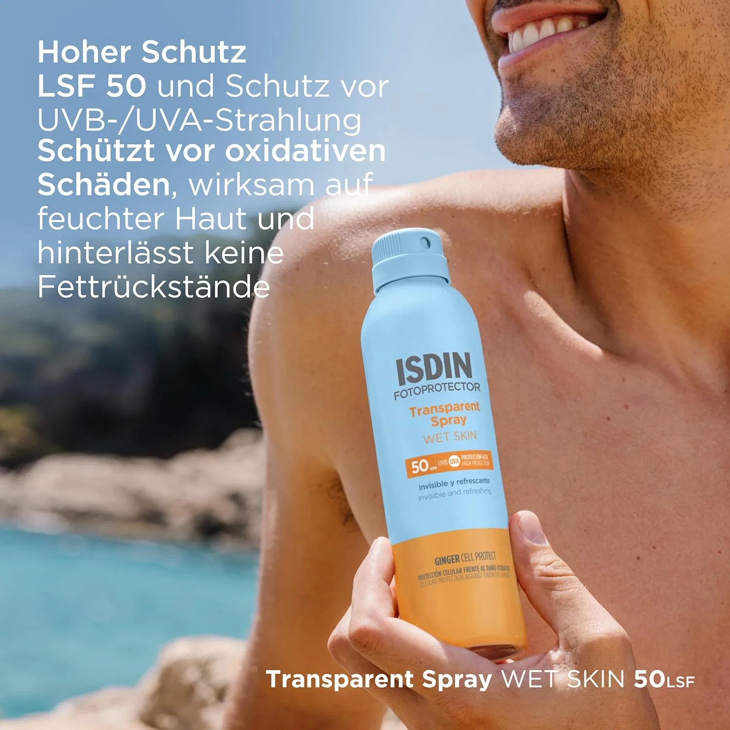 Прозрачный спрей для загара «Fotoprotector Wet Skin» SPF 50 от Isdin Isdin — фото 4