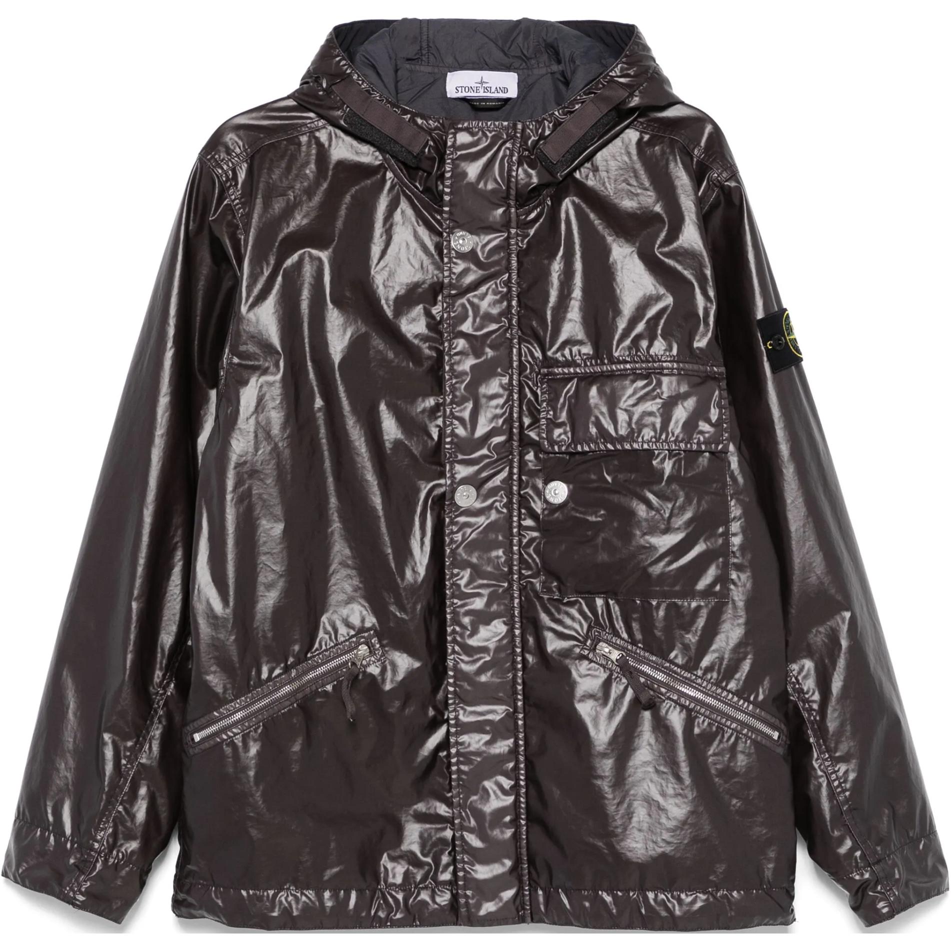 

STONE ISLAND Куртка из прорезиненного муслина, Charcoal Gray