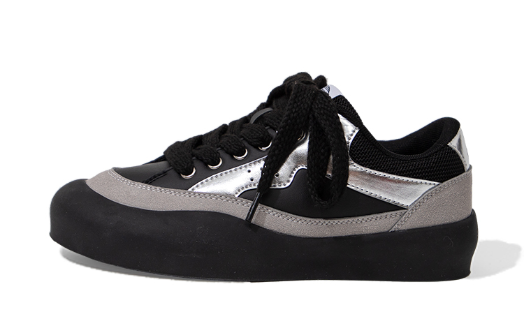 

Кроссовки Feiyue Skateboarding Shoes Women's Low-top Black/Sliver, черный/серебряный