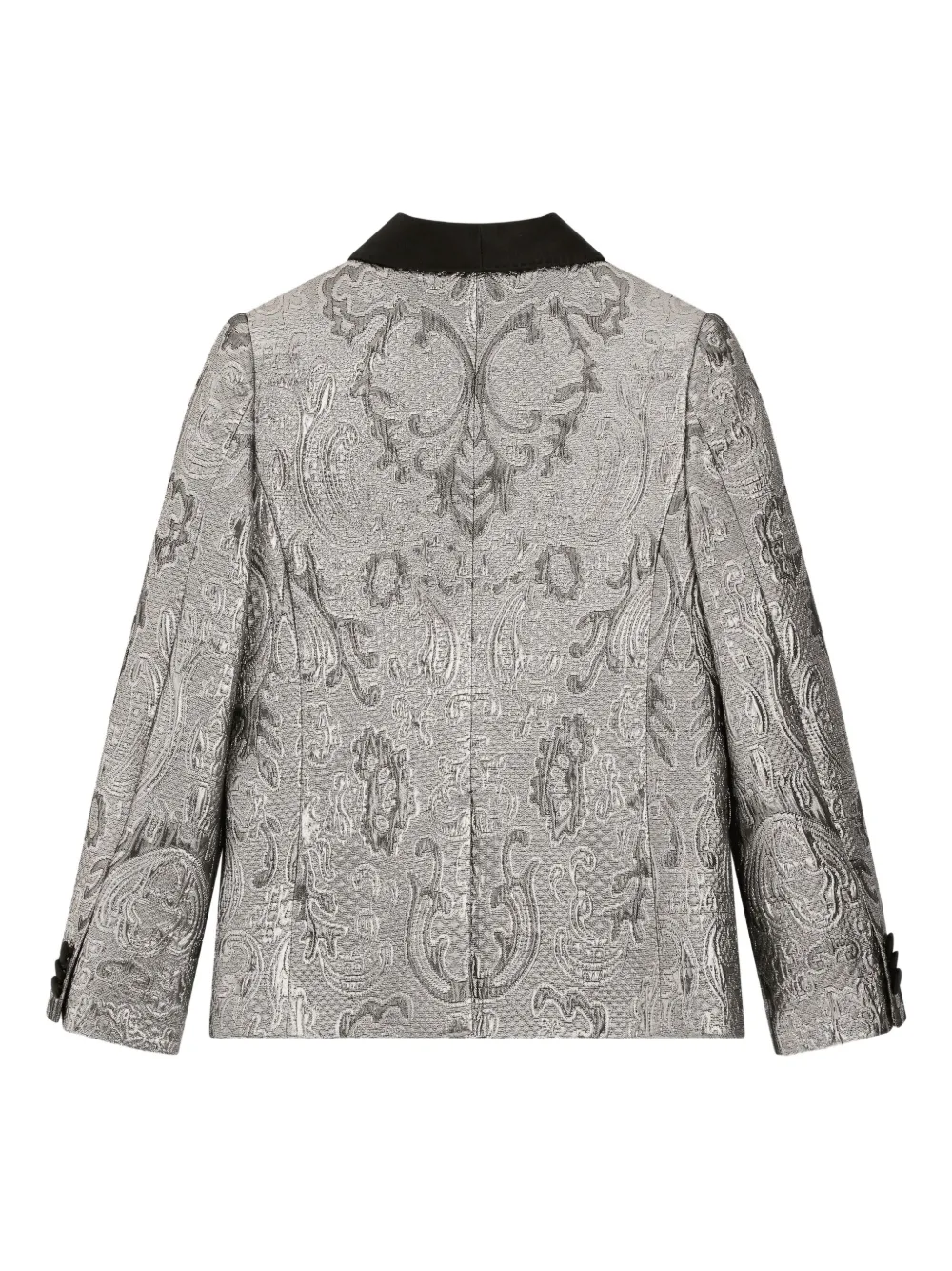 Жаккардовый однобортный жакет Dolce & Gabbana Kids, серый — фото 2