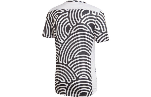 Футболка Men's adidas x Hiroko Takahashi Riko Crossover Round Neck Printing Casual Sports Running Short Sleeve Black T-Shirt, черный — фото 2