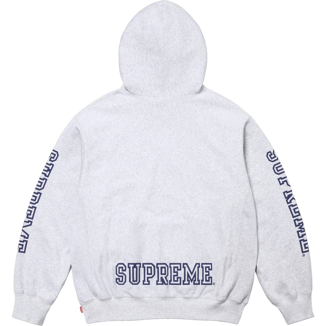 Колледж свитшот с капюшоном и рукавами Supreme, серый белый/серый — фото 4