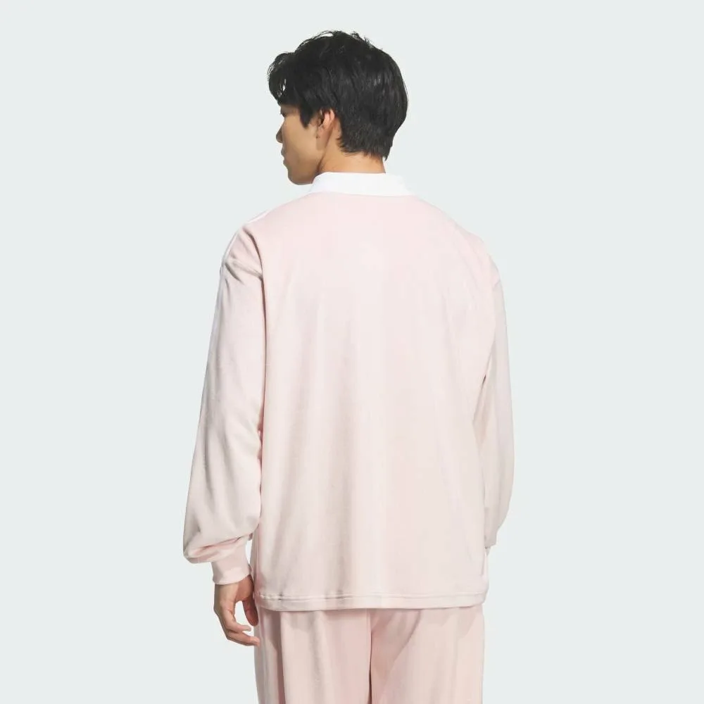Велюровая рубашка-поло Adidas с длинным рукавом Adidas, pink — фото 4