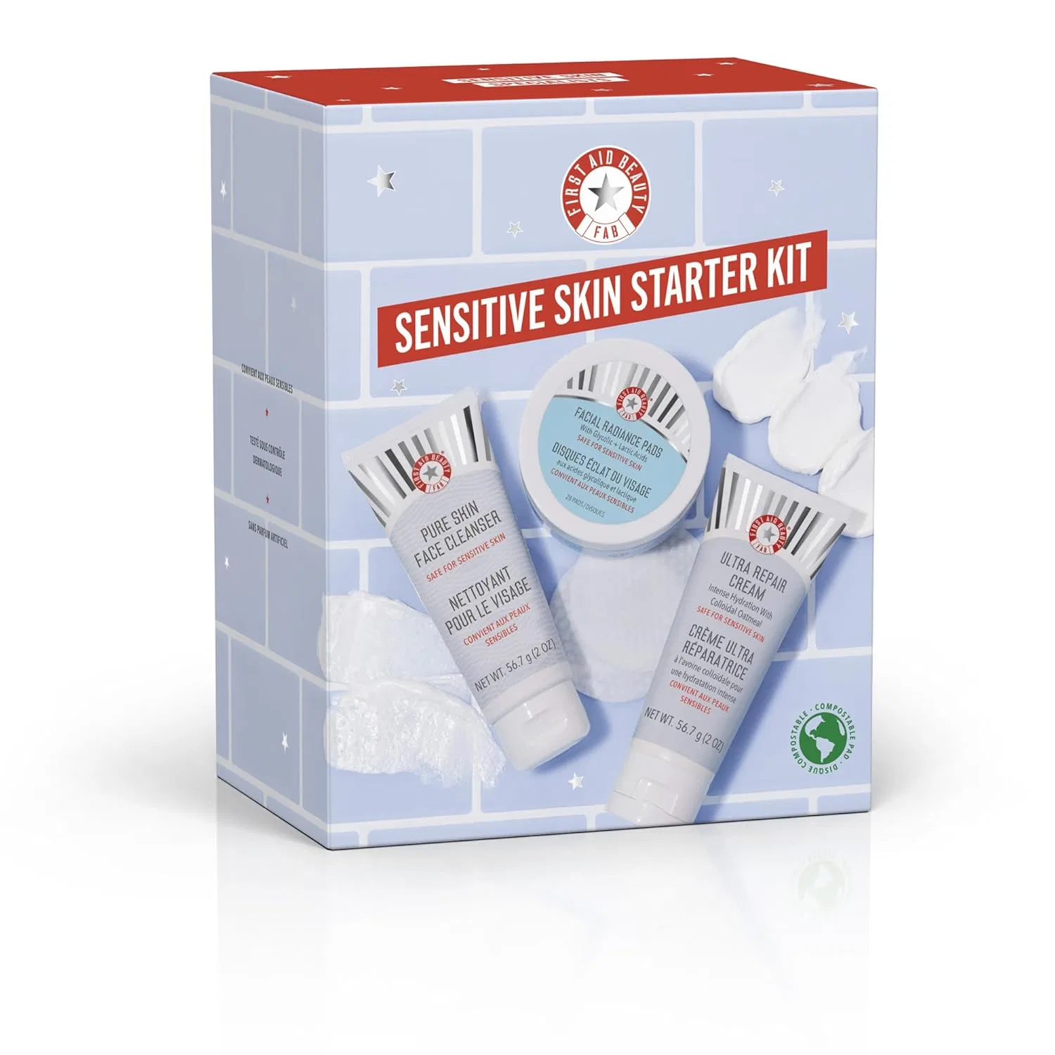 Набор для чувствительной кожи First Aid Beauty Sensitive Skin Discovery Kit First Aid Beauty, 1 Piece (3 Pack)