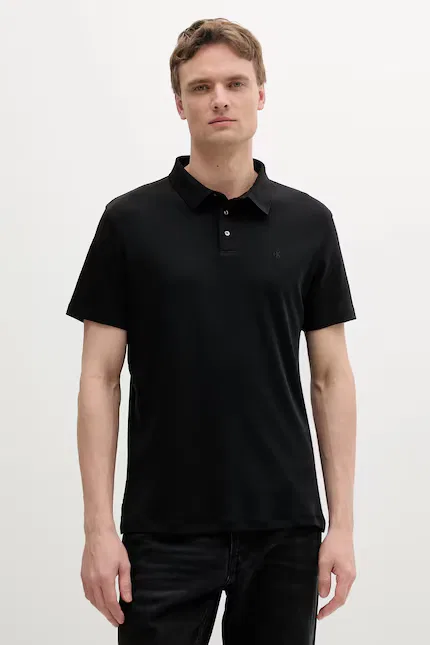 Поло из эластичного хлопка Calvin Klein, черный