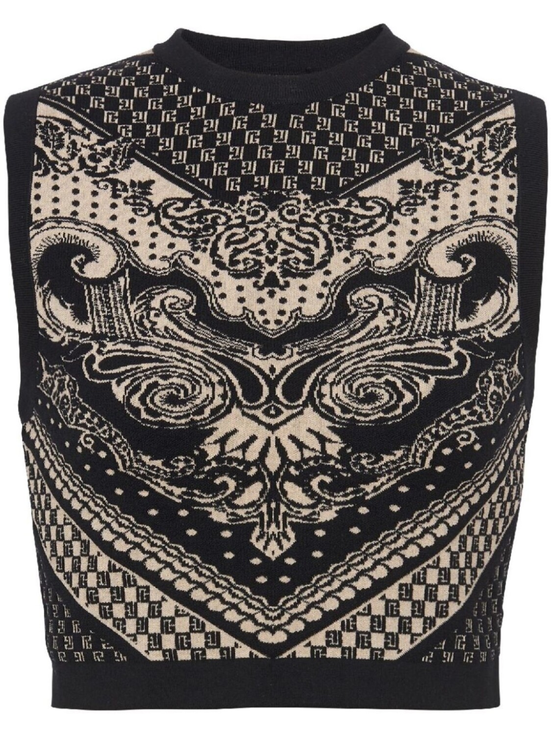 

Balmain укороченный топ с узором, черный