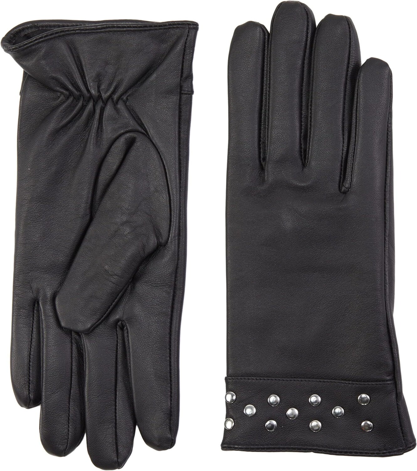 

Перчатки Badgley Mischka Leather Gloves w/ Stud Detail, черный